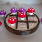 3D Printed Tic Tac Toe Board Game Wood Slice Theme with Red and Purple Mushrooms 3D Printed Tic Tac Toe Board Game Wood Slice Theme with Red and Purple Mushrooms