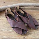 Genuine Leather pure handmade Fish mouth shoes For Women's