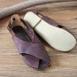 Genuine Leather pure handmade Fish mouth shoes For Women's