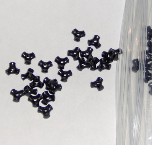 SALE 1 ounce of Vintage acrylic tripoint beads - solid black