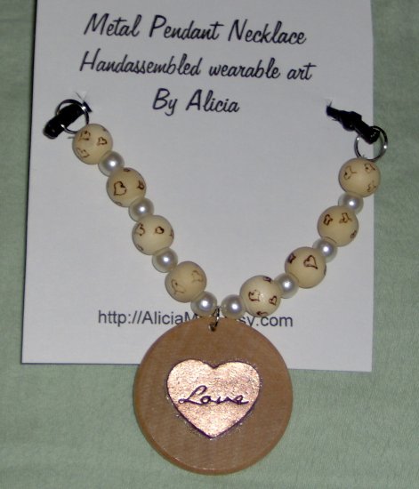 One of a kind necklace Love costume jewelry
