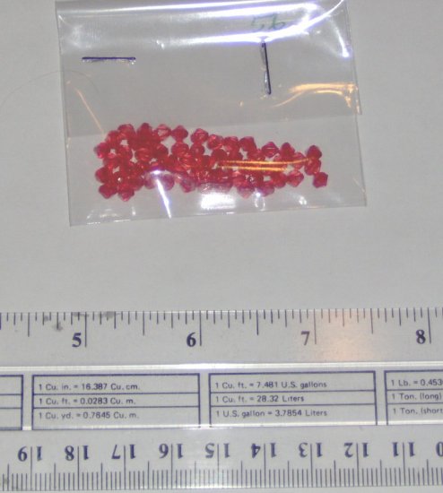 4mm acrylic plastic bicone beads - transparent red