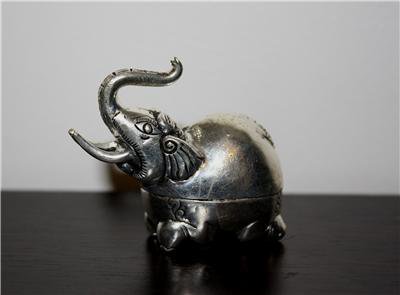 Asian Silver Elephant Trinket Box