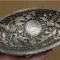 Asian Filigree Silver Oval Lidded Box with Flowers
