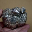 Exquisite Asian Silver Two Birds Box