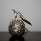 Asian Silver Apple Trinket Box