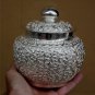 Asian Handcrafted Silver Pot With Lid