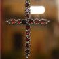 Graceful 925 Silver and Jewel Encrusted Cross
