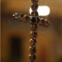 Graceful 925 Silver and Jewel Encrusted Cross