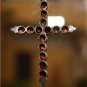 Graceful 925 Silver and Jewel Encrusted Cross