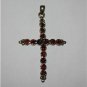 Graceful 925 Silver and Jewel Encrusted Cross