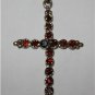 Graceful 925 Silver and Jewel Encrusted Cross