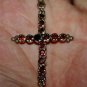 Graceful 925 Silver and Jewel Encrusted Cross