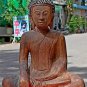 Asian Wooden Sitting Buddha #9