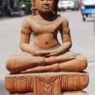 Asian Wooden Sitting Buddha #7