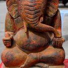 Hinduism Asian Wooden Ganesha The Elephant Headed Deity Statue