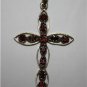 Elegant 925 Silver and Garnet Encrusted Cross