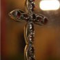 Elegant 925 Silver and Garnet Encrusted Cross