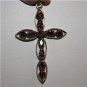 Elegant 925 Silver and Garnet Encrusted Cross
