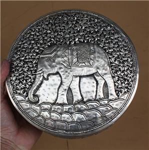 Asian Silver Round Elephant Box