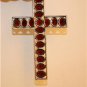 Elegant Sterling Silver and Garnet Cross 925