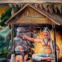 Antique Asian Original Old Cambodian Buddhist Oil Canvas Painting #5