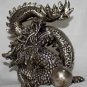 Asian Cambodian Khmer Silver Dragon Statue