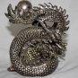 Asian Cambodian Khmer Silver Dragon Statue