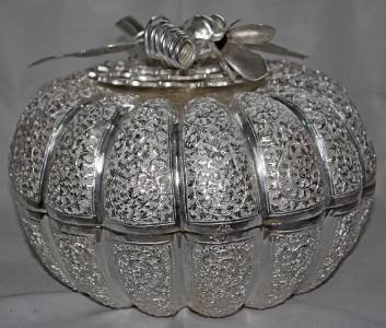 Asian Silver Designed Pumpkin Box #1
