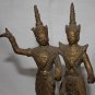 Old Antique Khmer Cambodian Bronze Dancing Sisters Statue