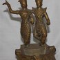 Old Antique Khmer Cambodian Bronze Dancing Sisters Statue
