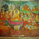 Antique Old Cambodian Khmer Buddhist Canvas Buddha Painting #15
