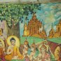 Antique Old Cambodian Khmer Buddhist Canvas Buddha Painting #15
