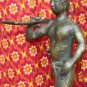 Old Asian Cambodian Man Holding A Spear Statue
