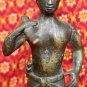 Old Asian Cambodian Man Holding A Spear Statue