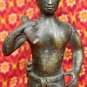 Old Asian Cambodian Man Holding A Spear Statue