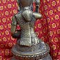 Old Asian Bronze Cambodian Sitting Lady Holding A Pot