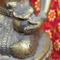 Old Asian Bronze Cambodian Sitting Lady Holding A Pot