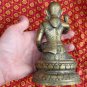 Old Asian Bronze Cambodian Sitting Lady Holding A Pot