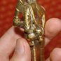 Old Asian Bronze Cambodian Man Holding A Cane #1