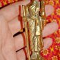 Old Asian Bronze Cambodian Man Holding A Cane #1