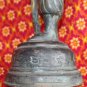 Old Asian Bronze Cambodian Man Holding A Cane
