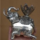 Asian Silver Sitting Elephant Statue Box