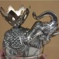 Asian Silver Sitting Elephant Statue Box