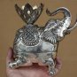 Asian Silver Sitting Elephant Statue Box