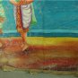 Antique Asian Original Old Cambodian Buddhist Oil Canvas Buddha Painting #7