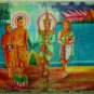 Antique Asian Original Old Cambodian Buddhist Oil Canvas Buddha Painting #7