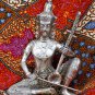 Old Asian Cambodian Khmer Silver Sitting Music Man Statue