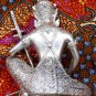 Old Asian Cambodian Khmer Silver Sitting Music Man Statue