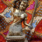 Old Asian Cambodian Khmer Bronze Sitting Lady